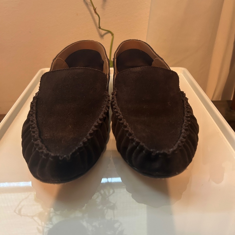 FLATTERED Bon Bon Suede Loafers in Chocolate